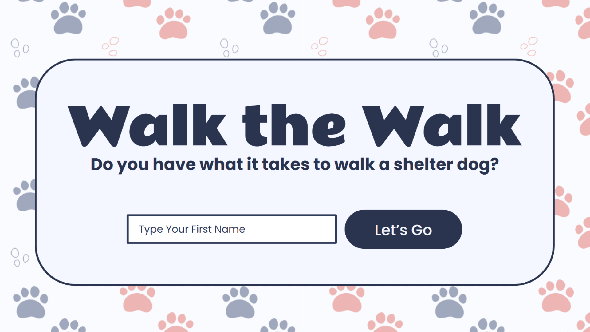Walk the Walk title screen